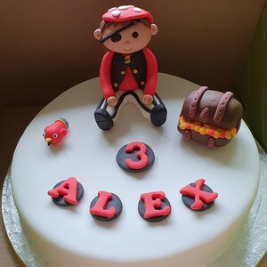 Edible Handmade Pirate Birthday Celebration Cake Topper Etsy