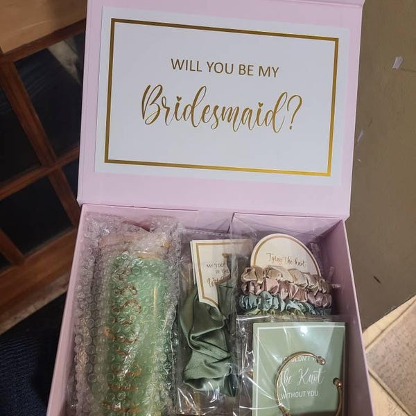 Custom Bridesmaid Proposal Box Personalized Gift Blush Will You Be My ...
