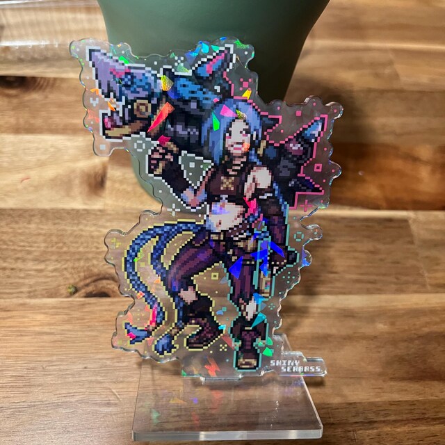 Jinx and Vi Arcane Acrylic Standee Pixel Art | Double Sided