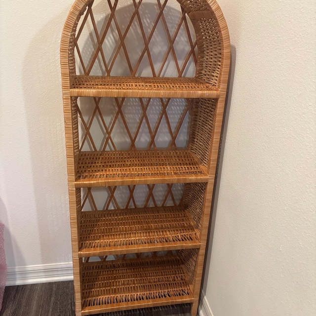 籐ラタン アーチ型シェルフ 棚 ラック 収納 電話台 花台 引き出し ビンテージ 籐ラタン アーチ型シェルフ 棚 ラック 収納 電話台 花台