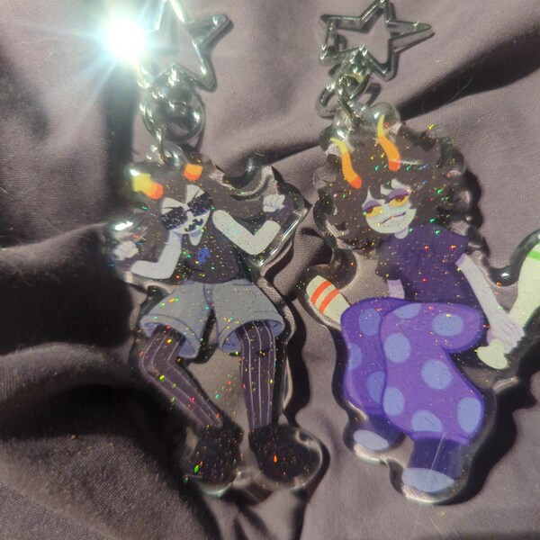 Homestuck Beta Troll Glitter Keychains - Etsy
