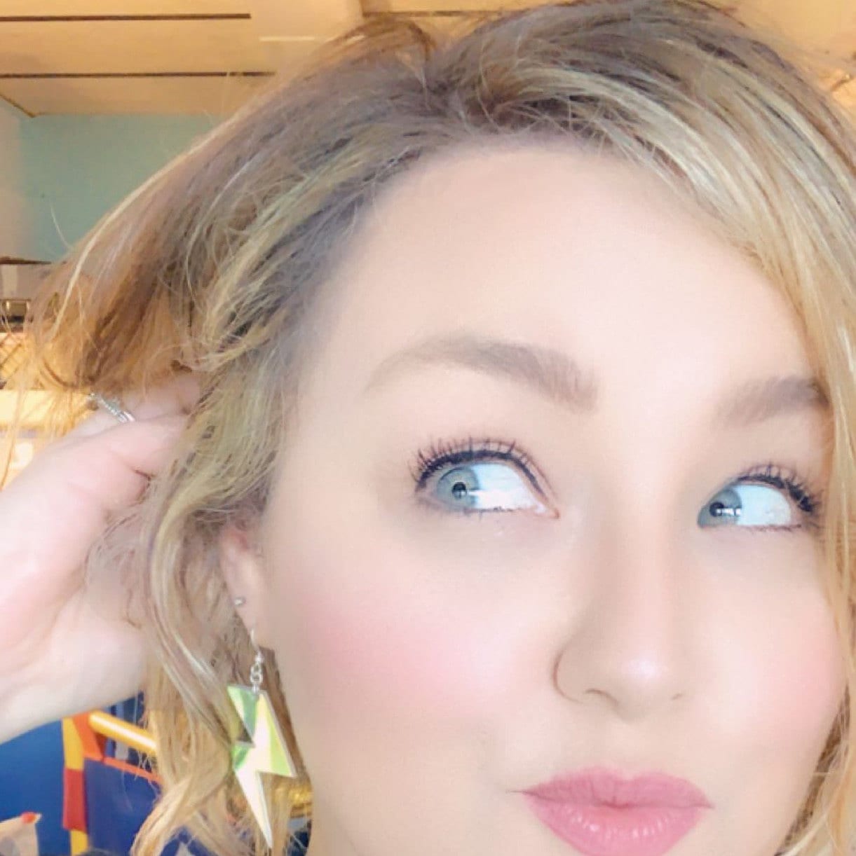 Iridescent Lightning Bolt Earrings, Rainbow Statement Earrings, Thunderbolt Earrings Pierced or Clip-on, Weather Earrings