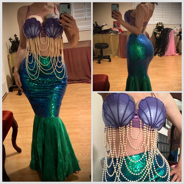 light purple mermaid prom dress Lilac Mermaid Spaghetti Straps Lace Up Back Prom Dress