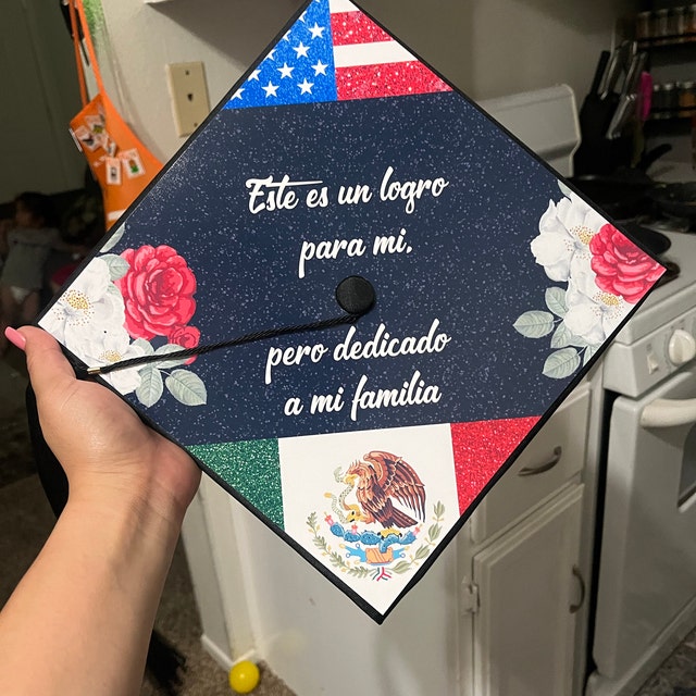 Humyoun 43 Pcs Graduation Cap Decorations Kit 2025 DIY Mexican Flag Grad Cap Toppers With Flowers 3d Butterfly Rhinestones Alphabet Number Stickers Pearls Glitter Paper Leaves For Grad Hat