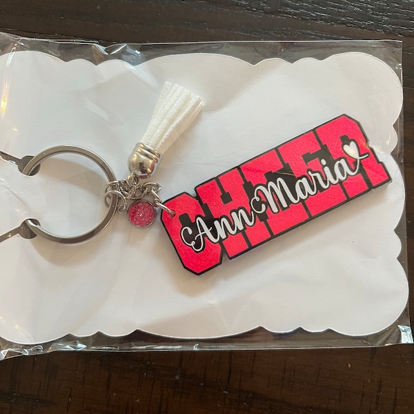 Personalized Cheer Keychain • Cheerleader Keychain • Cheer Gift • Cheer ...