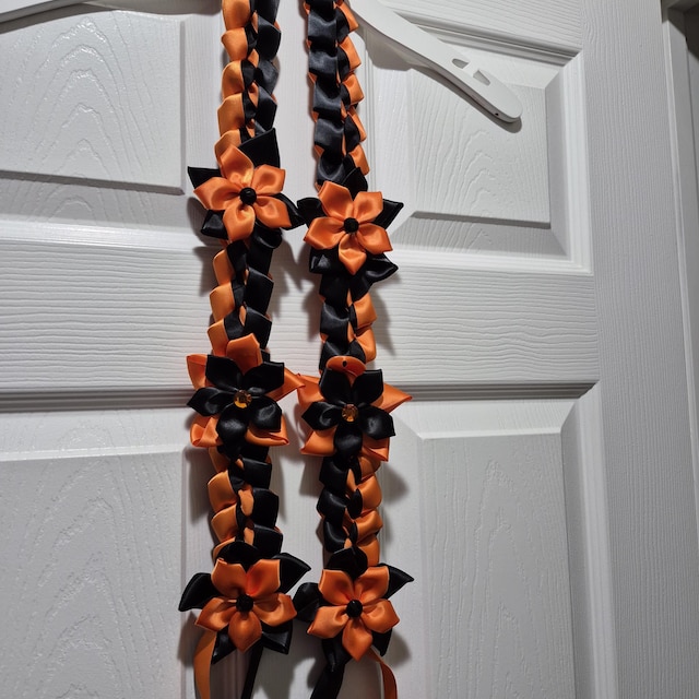 Graduation Lei in Black and Orange - Etsy display picture 1
