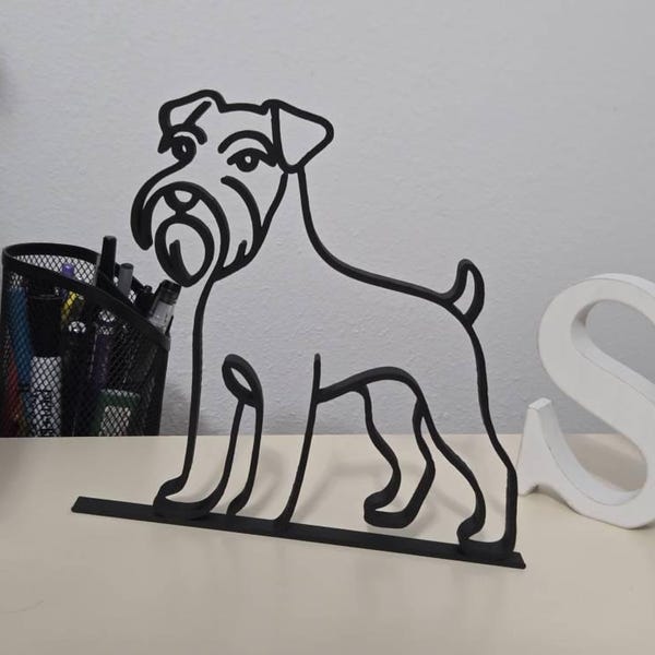 Customer photo of Schnauzer Line Art Sculpture in their home