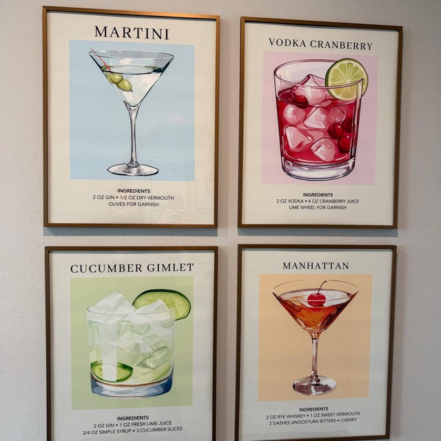 Vodka Cranberry Art Print | Bar Cart Decor Cocktail Poster