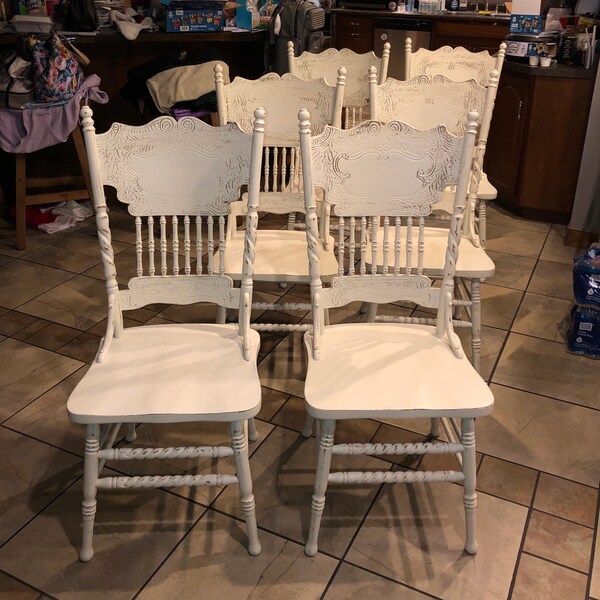 Vintage Wood Rustic Dining Chairs Set 2 - Etsy