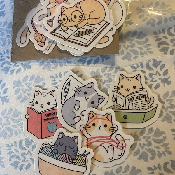 Cute Kawaii Cat Sticker Pack | Cute | Fun Stickers | Stickers | Gift ...