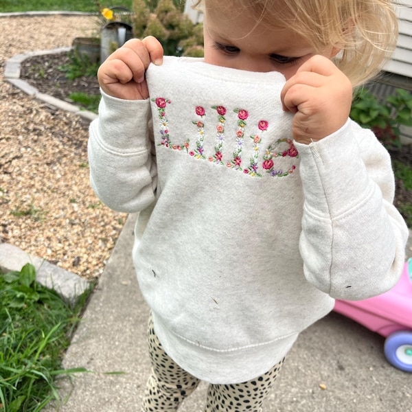 Toddler SP26 LOVE Embroidery Snap-Button Hoodie (2-8y) - Ivory