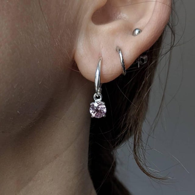 Paire De Boucles D'Oreilles Homme/Femme Acier Inoxydable - Pierre Ronde Topaze Jaune 6mm