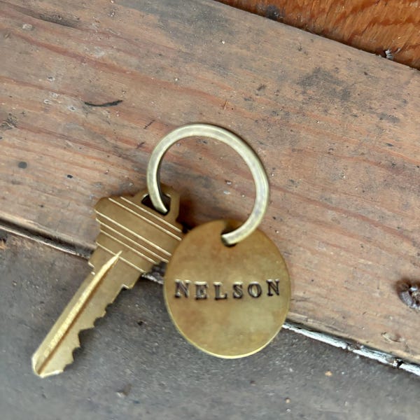 Thick Double Sided Brass Key Tag Labels Any Custom Text Super Quality ...