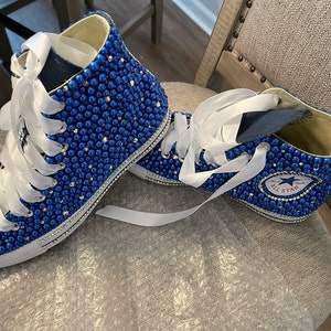Women's Blue Bling Converse All Star Chuck Taylor Sneakers - Etsy