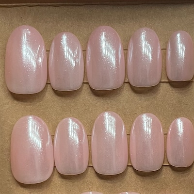 Glazed Donut Custom Press on Nails Luxury False Nails Milky Pearlescent ...