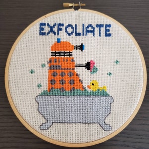 Doctor Who Dalek Exfoliate Cross Stitch Pattern Etsy