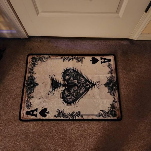 Ace of Spades Rug: Vintage Casino Style Poker Room Decor - Etsy