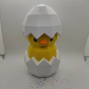 Chick in Egg Papercraft 3D DIY Low Poly Paper Crafts Easter Decor Model ...