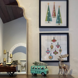 Mid Century Modern Christmas Wall Art, Vintage Christmas Tree, Retro ...