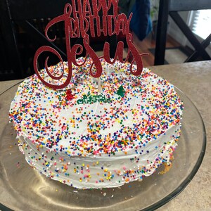 Happy Birthday Jesus Cake Topper Jesus Birthday Cake Etsy