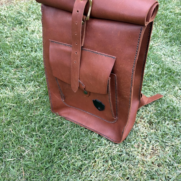 Leather Roll Top Backpack Pattern - Leather Bag Pattern - Leather ...