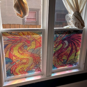 Custom Size Window Film Frosted Stained Glass Films Rainbow Effect Privacy Decorative Static Cling Sticker For Home Kitchen Bathroom Office