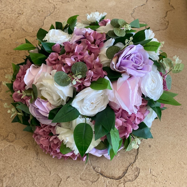 Artificial Flowers for Wedding Arch Burgundy Rose Eucalyptus Floral Home Party Baby Shower