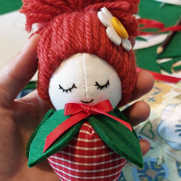 Strawberry Doll Sewing Pattern and Tutorial, Strawberry Toy Pattern ...