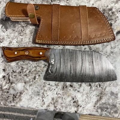 Personalized Damascus Steel Cleaver Chopper Chef Kitchen Knife Heavy ...