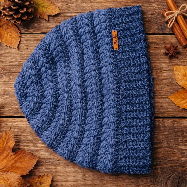 A customer's finished Wheat Stitch Beanie Crochet Pattern