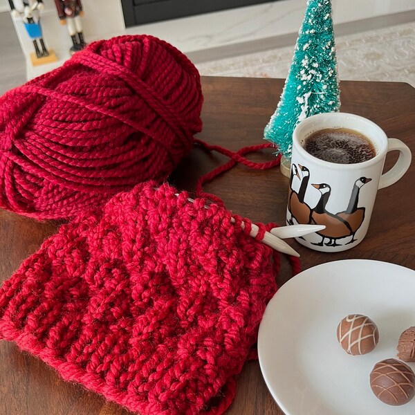 Knitting Pattern // Chunky Knit Beanie Pattern // Knitted Hat Pattern ...
