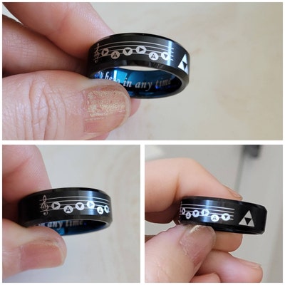 10mm Tungsten Deer Family Hunting Scene Ring, Beveled Black Tungsten ...