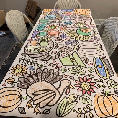 GIANT Thanksgiving Coloring Poster or Table Cover Paper - Etsy