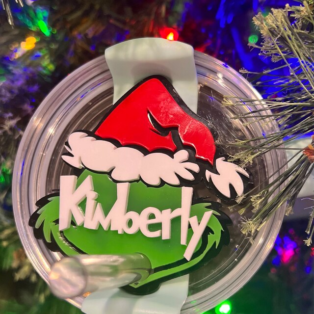 Grinch Stanley Name Plate, Stanley Cup Name Plate, Stanley Name Tag,  Personalized Tumbler Name Tag, Stanley Topper, Christmas Stanley Plates 