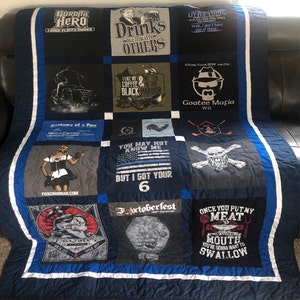 Tshirt Quilt Custom Made From Your Shirts deposit FREE - Etsy