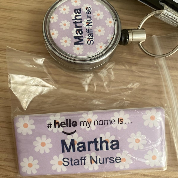 Resin Finish Hello My Name is Name Badge and Id Reel Personalised ...