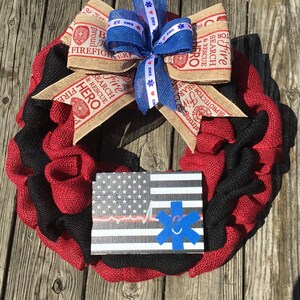 EMS Paramedic Ribbon With Blue Logo and Red Heart Ideal for - Etsy