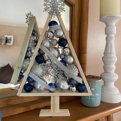 Wooden Christmas Tree, Rustic Christmas Decorations, Standing Christmas ...