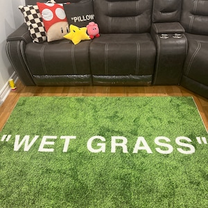 Vibrant High Quality Green Grass Area Rug Machine Washable 