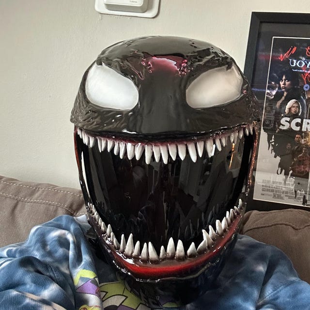 ヴェノム シンビオート バイクヘルメット カスタム DOTおよびECE承認