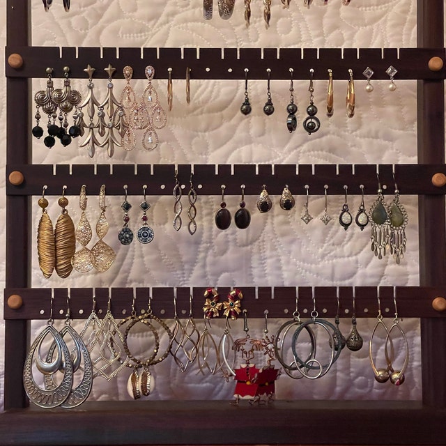 Expositor de pendientes de madera, soporte para pendientes de haya,  expositor de pendientes de madera, soporte organizador de joyas de madera  DS1244 -  México
