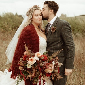 burnt orange shawl for wedding