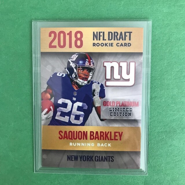 Saquon Barkley 2018 Rookie Gold Platinum Limited Edition Football Card New York Giants Saquon Barkley 2018 Rookie Gold Platinum Limited Edition Football Card New York Giants
