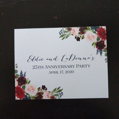 Printable OR Printed Wedding RSVP Postcards Navy and Marsala - Etsy