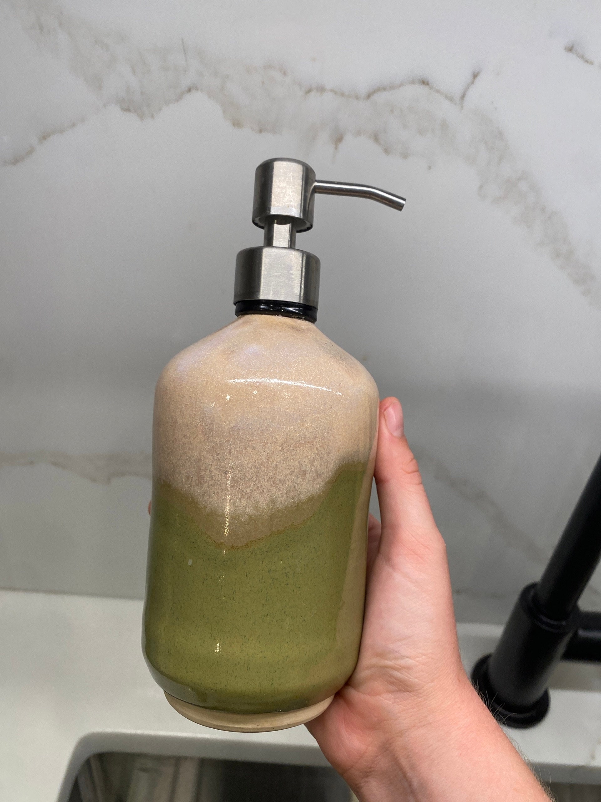 Stoneware Soap Dispenser,  Soap Dispenser With Pump, Handmade Soap Dispenser, Ceramic Soap Dispenser,  Bathroom Decor