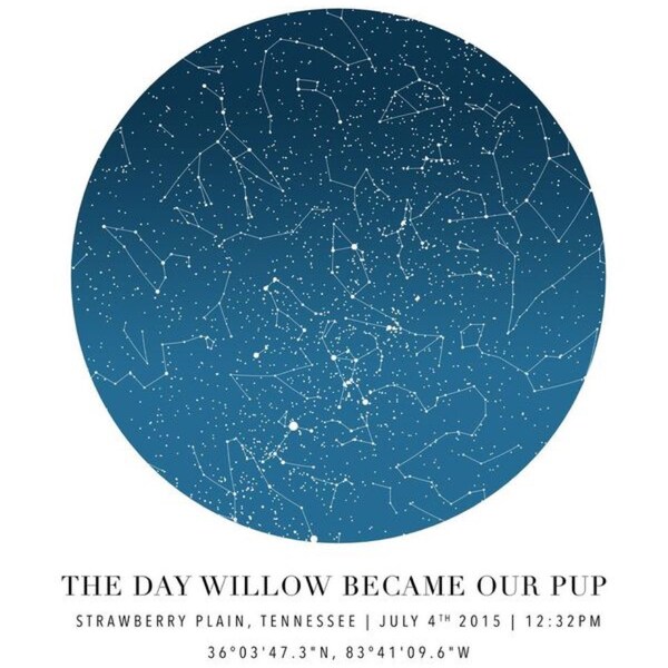 DIGITAL DOWNLOAD - Custom Star Map, Constellation Chart, Map of the ...