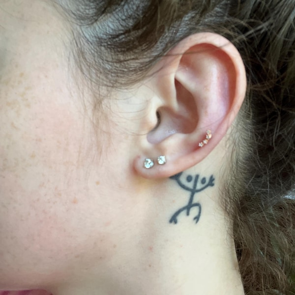 16g Teardrop Medusa Ring • Lippy Loop Labret • Surgical Steel Lip Ring ...