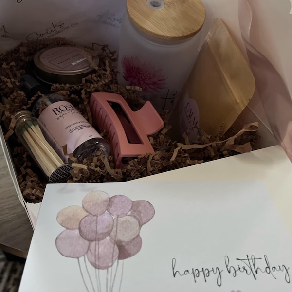 Birthday Flower Gift Box Custom Glass Cup Box for Friend Personalized ...