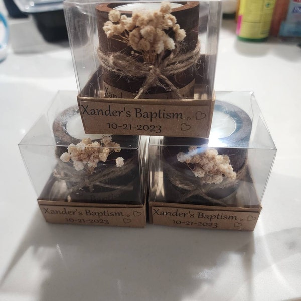 Wooden Tealight Candle Holder, Wedding Party Favors for Guests in Bulk ...