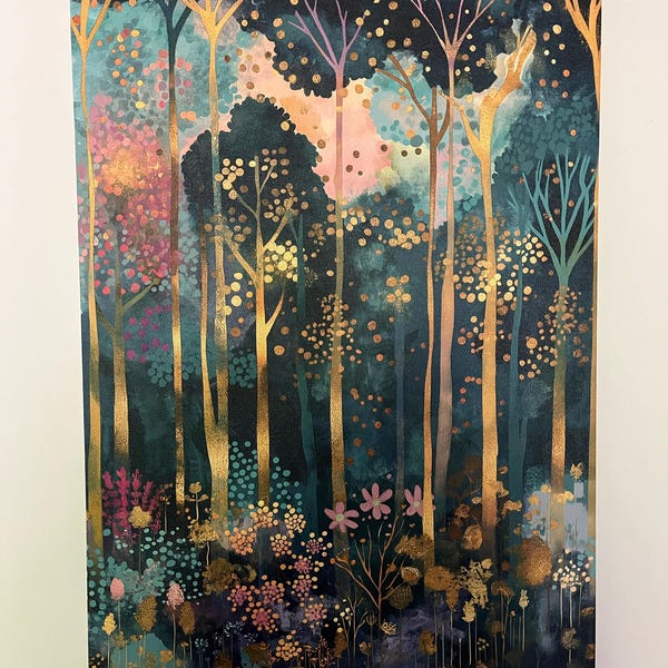 Enchanted Reverie: Gustav Klimt Inspired Magical Forest Art - Luxury ...